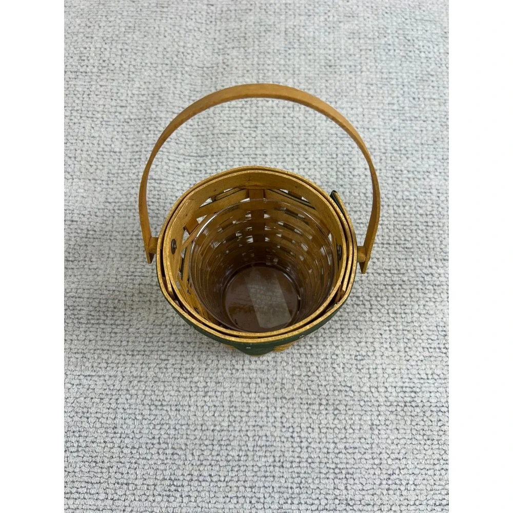 Longaberger 2007 Tree Trimming‎ Miniature Basket with Protector Green Accent